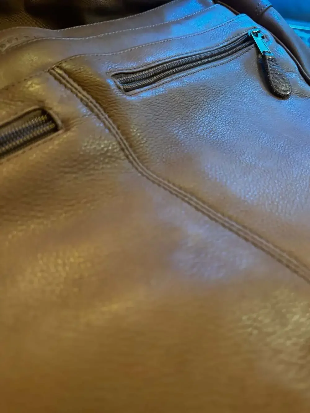 Vintage Boulder Ridge Leather Glove Tanned Leather Briefcase Shoulder Bag Tan